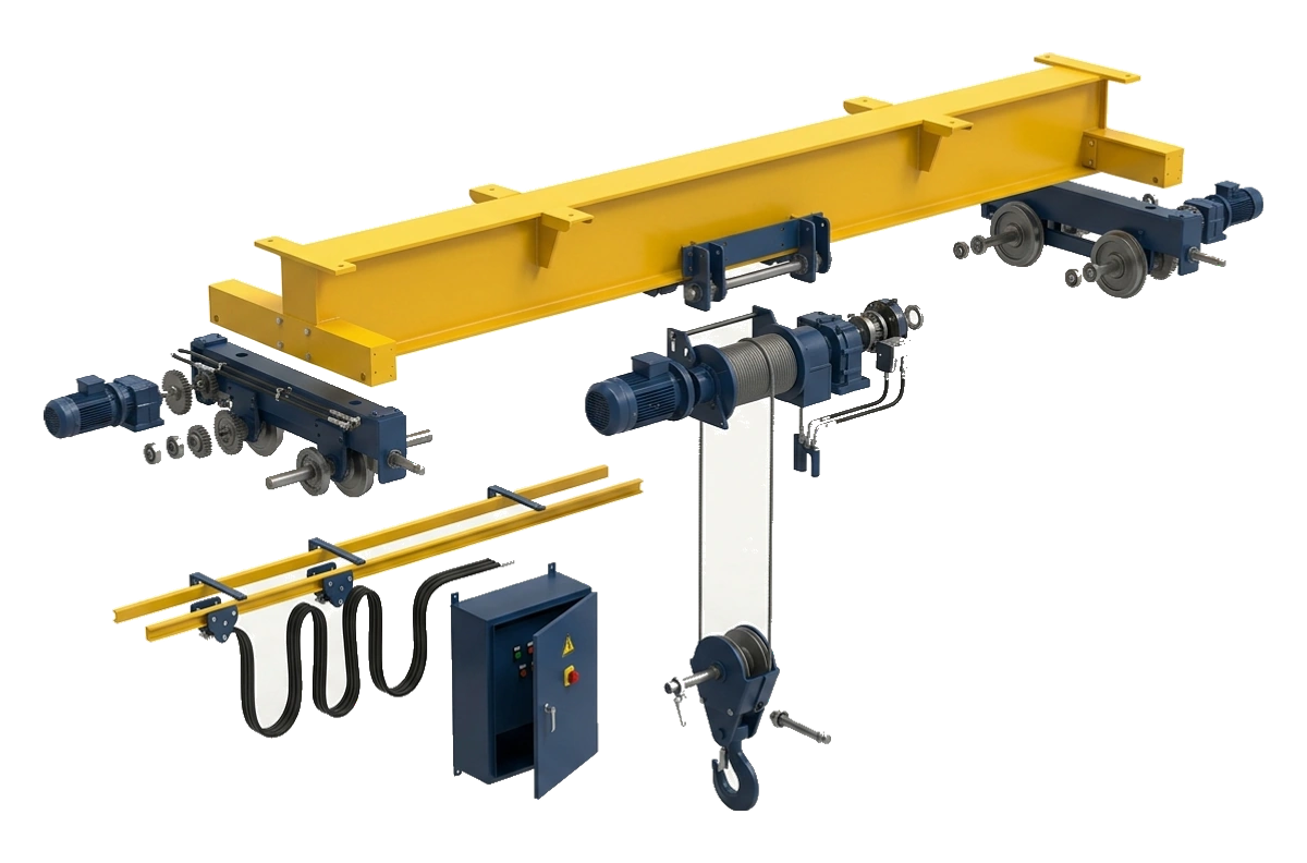 Single Girder EOT Crane - SINGLE GIRDER EXPLODED VIEW